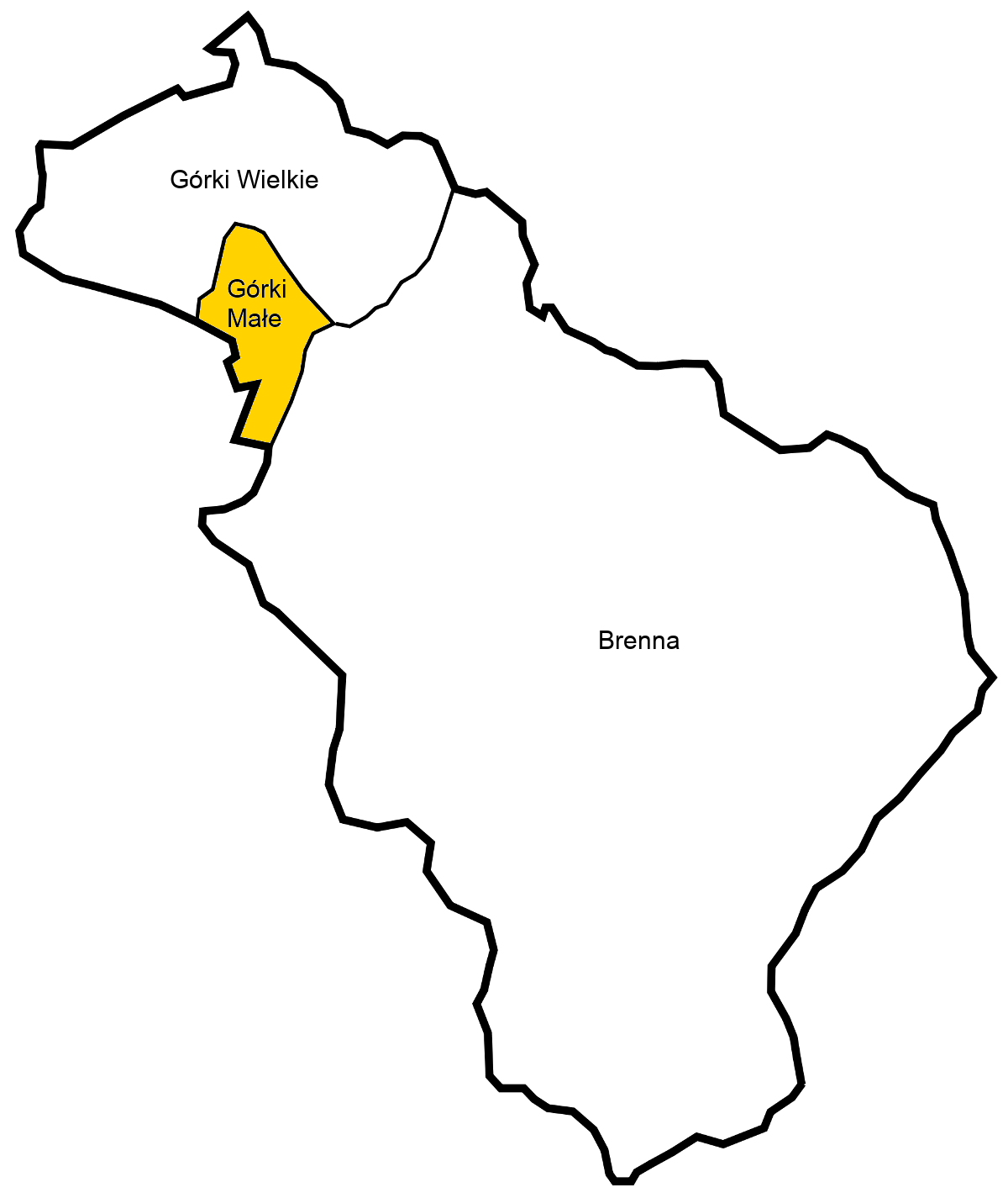 Mapa Taxi Górki Małe – Zasięg usług Taxi Stela w Gminie Brenna